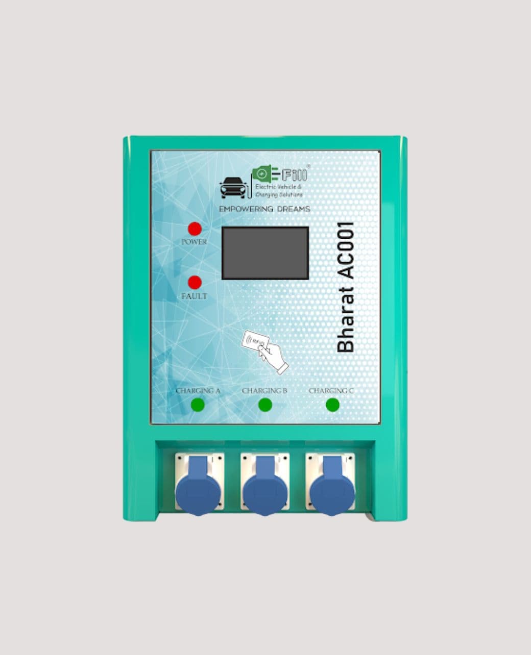 XO Series 9.9 Kw AC EV charger with  kW output rating, featuring advanced power management and smart connectivity for commercial EV charging stations in India