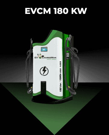 EVCM 180kW DC EV charger with  kW output rating, featuring advanced power management and smart connectivity for commercial EV charging stations in India