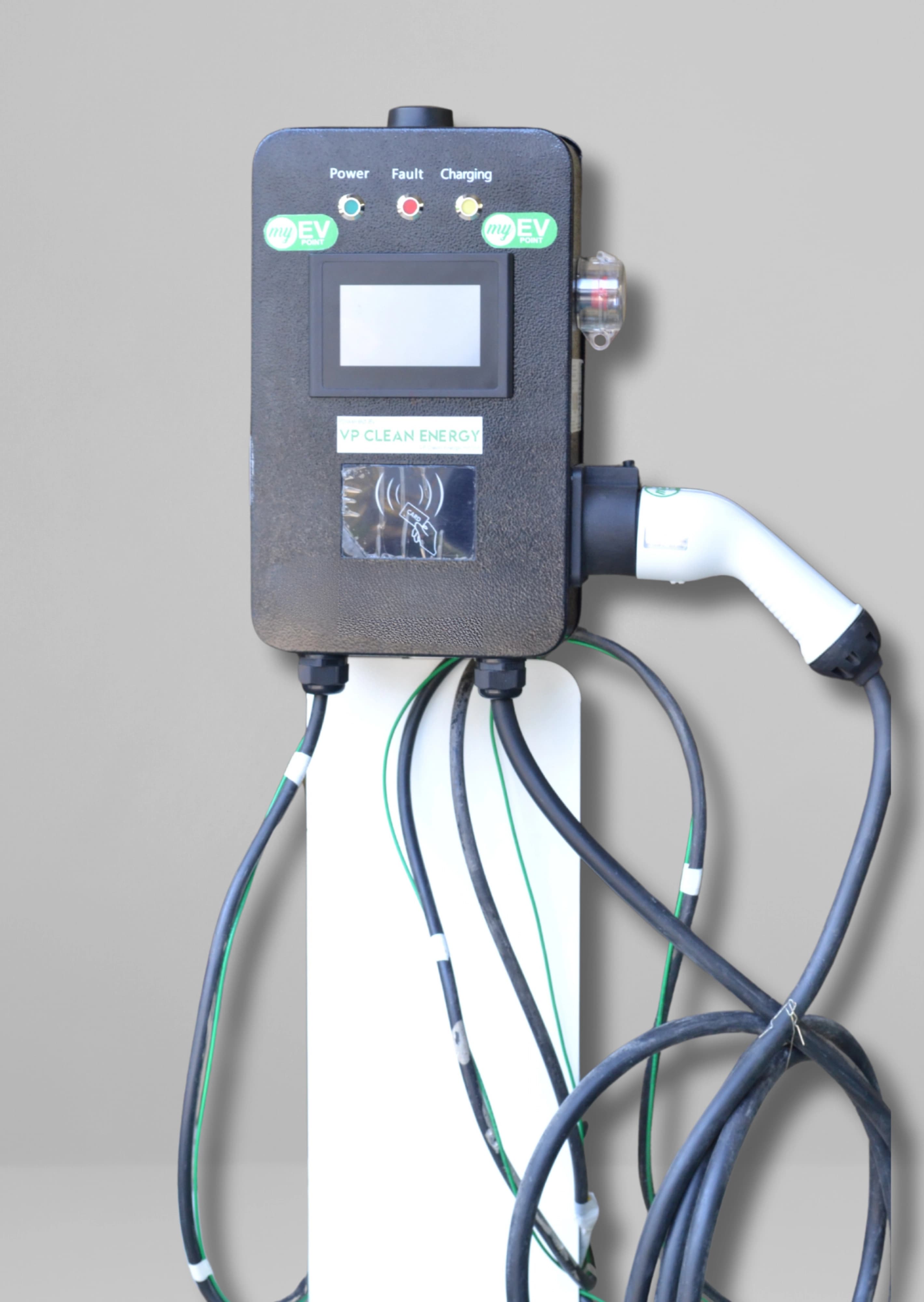 7.4 kW AC Charging Machine AC EV charger with  kW output rating, featuring advanced power management and smart connectivity for commercial EV charging stations in India