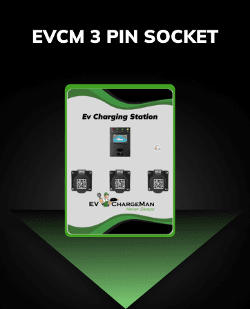 EVCM 10 kW/3 PIN SOCKET AC EV charger with 3.3 kW output rating, featuring advanced power management and smart connectivity for commercial EV charging stations in India