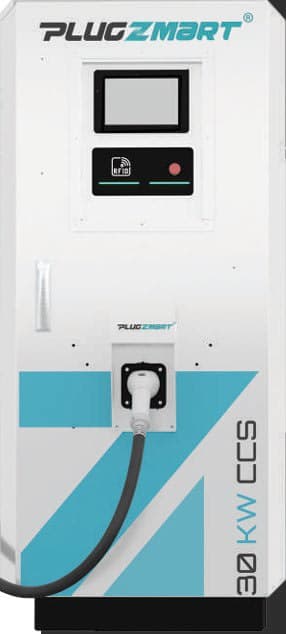 DC 30 kW Dual (1 x 30 kW/90 A) DC EV charger with 30 kW output rating, featuring advanced power management and smart connectivity for commercial EV charging stations in India