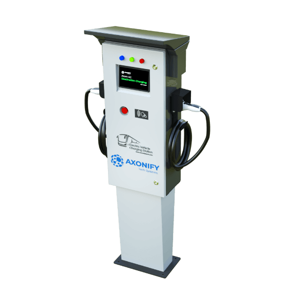 Atom AC Destination Ev Charger AC EV charger with 7.4 kW output rating, featuring advanced power management and smart connectivity for commercial EV charging stations in India
